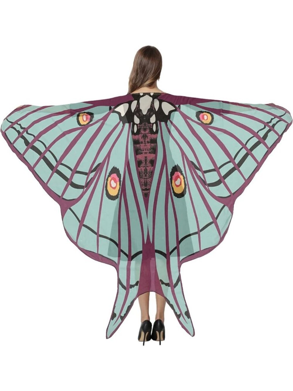 Double-Sided Butterfly Wings Cape Costume for Adults - Halloween Fairy Cloak